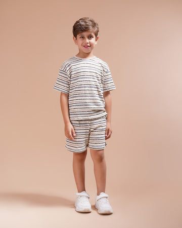 Stripped 2 Piece Set - T-shirt & Short - T5