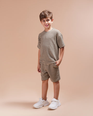 Stripped 2 Piece Set - T-shirt & Short - T3