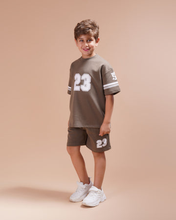 Number 23 Cotton Set - T-shirt & Short - Army Green