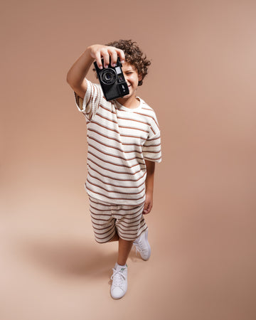 Stripped 2 Piece Set - T-shirt & Short - T4