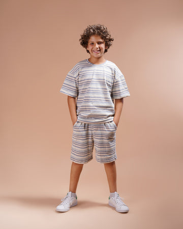 Stripped 2 Piece Set - T-shirt & Short - T2