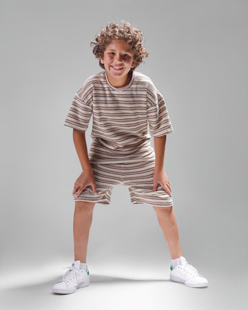 Stripped 2 Piece Set - T-shirt & Short - T6