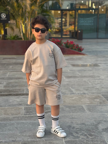 Holiday Cotton Set - T-shirt & Short - Beige