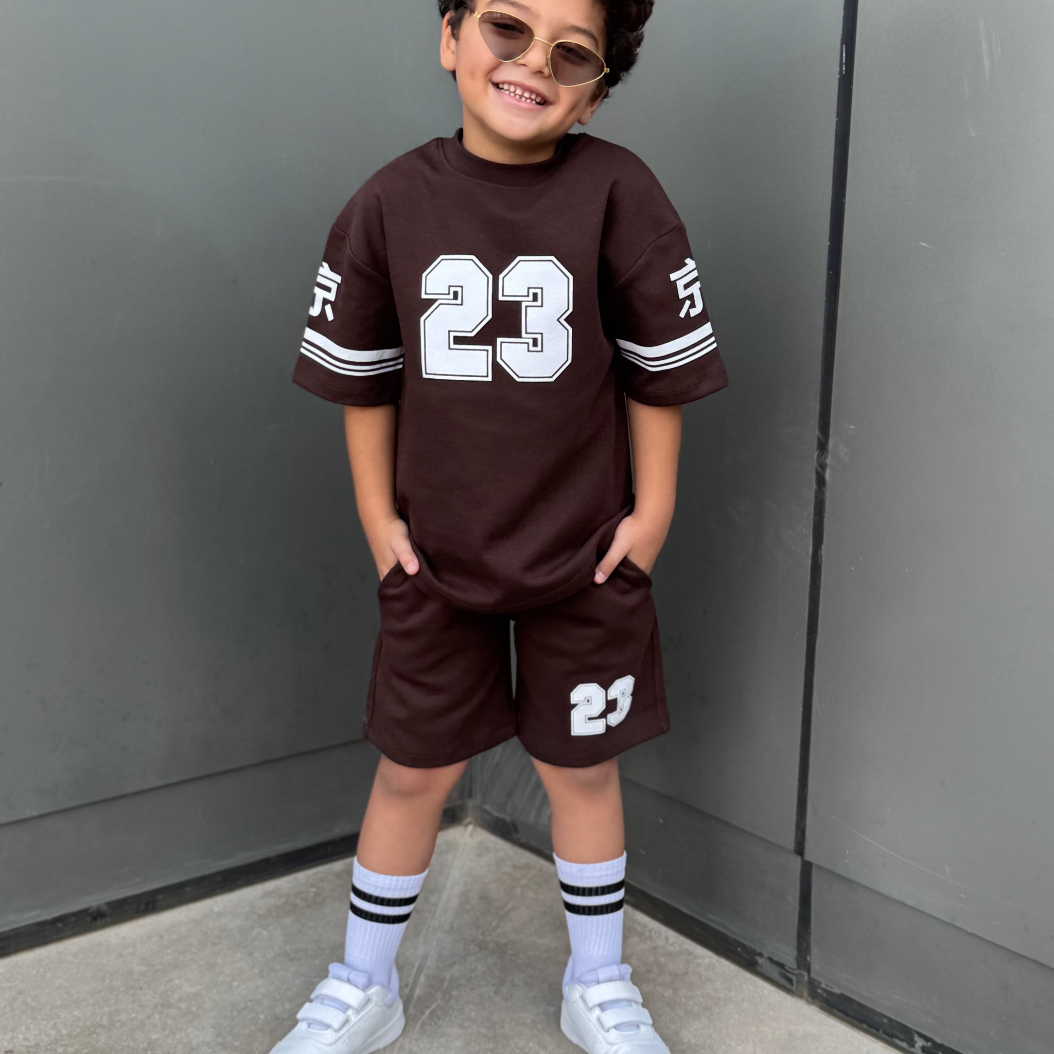 Number 23 Cotton Set - T-shirt & Short - Brown