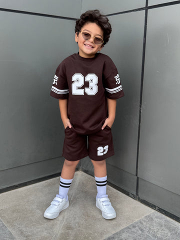 Number 23 Cotton Set - T-shirt & Short - Brown