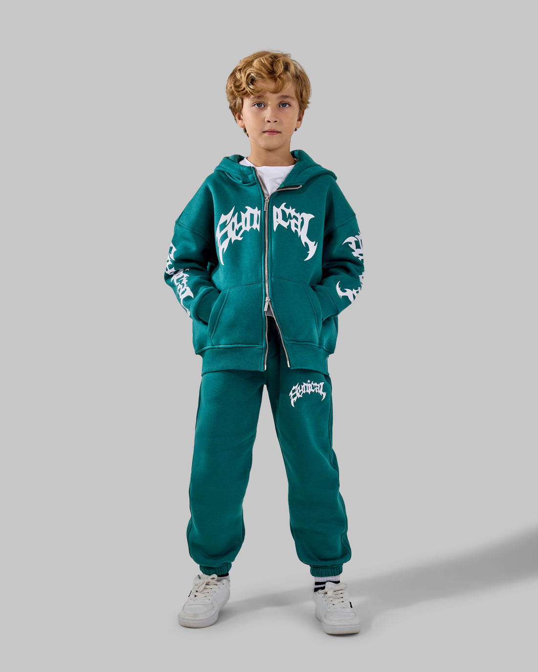 Zipper melton Set - Green
