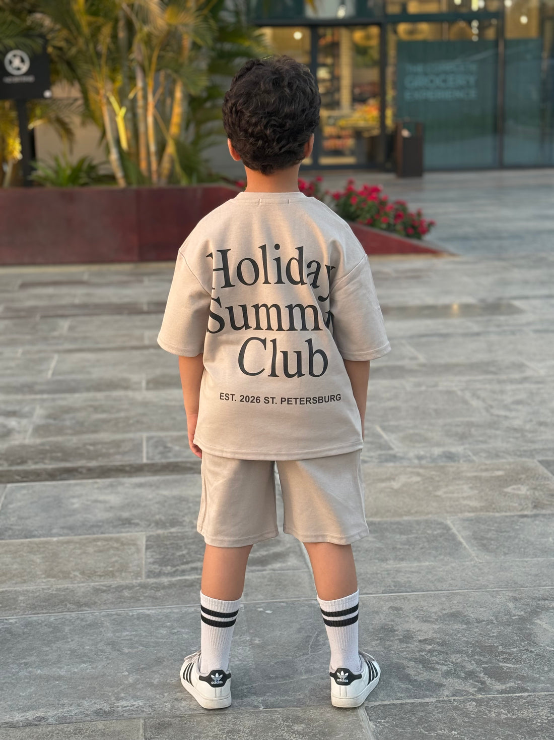 Holiday Cotton Set - T-shirt & Short - Beige