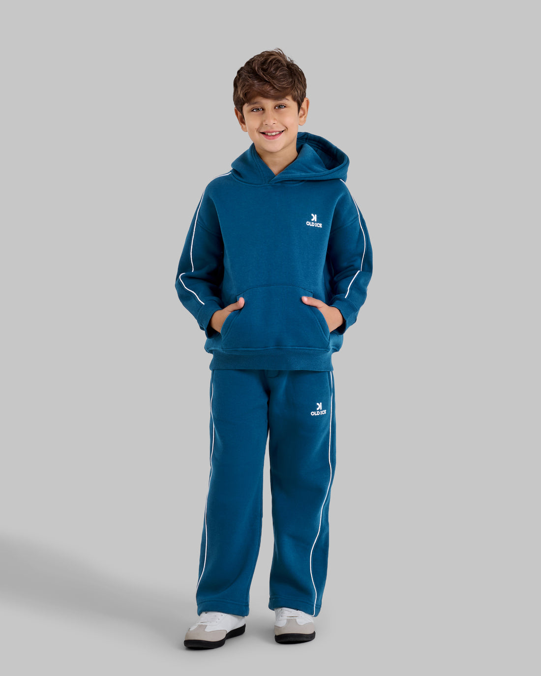 wide leg melton Set - Navy blue