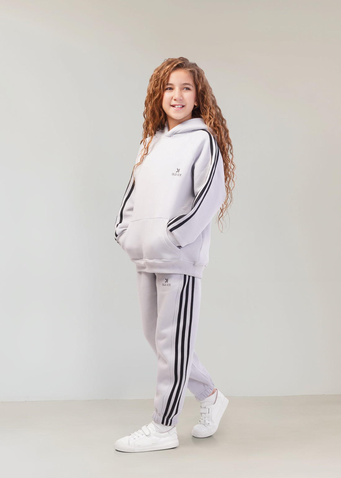 Striped Melton Set - Gray