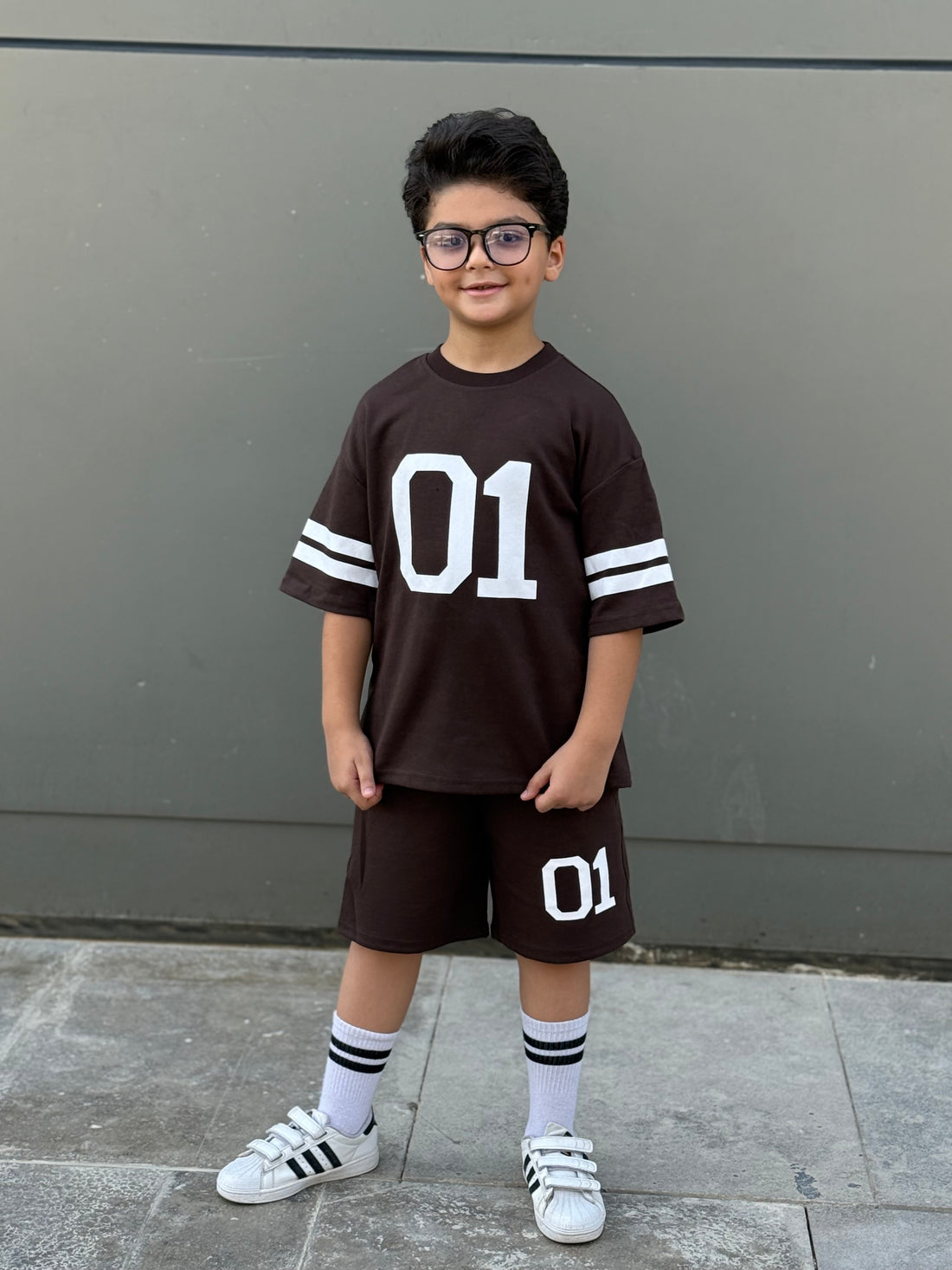 NU-01 Cotton Set - T-shirt & Short - Brown