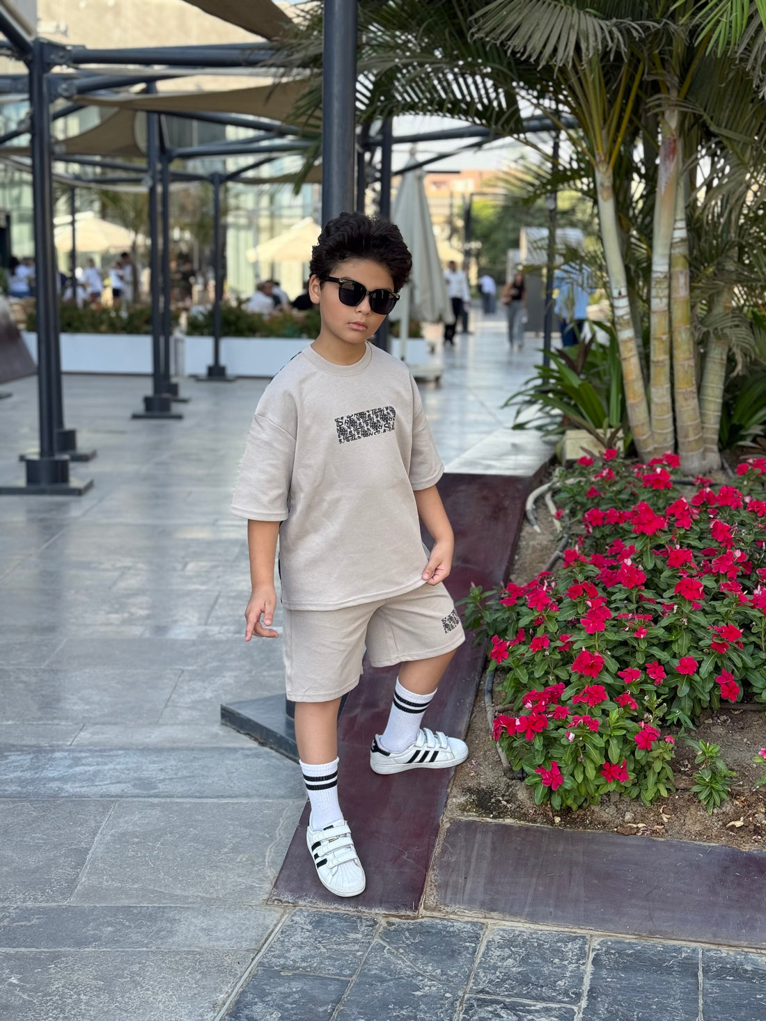 Jakar Cotton Set - T-shirt & Short - Beige