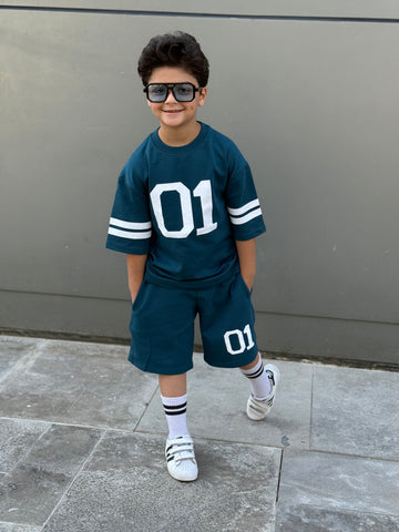 NU-01 Cotton Set - T-shirt & Short - Navy