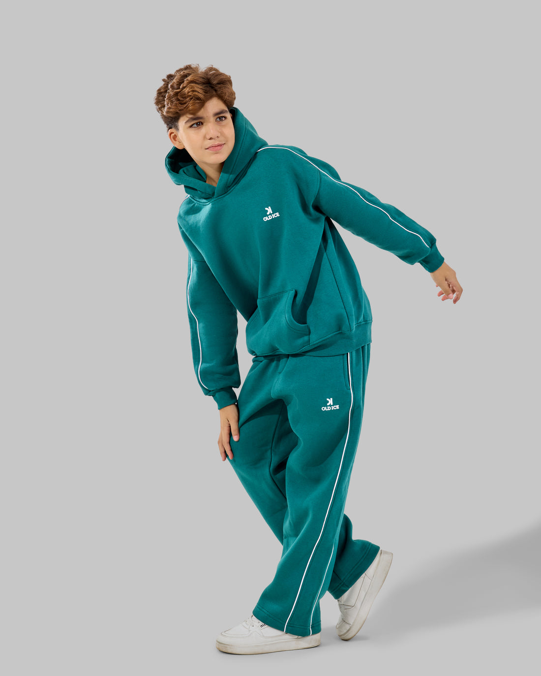 wide leg  melton Set - Green