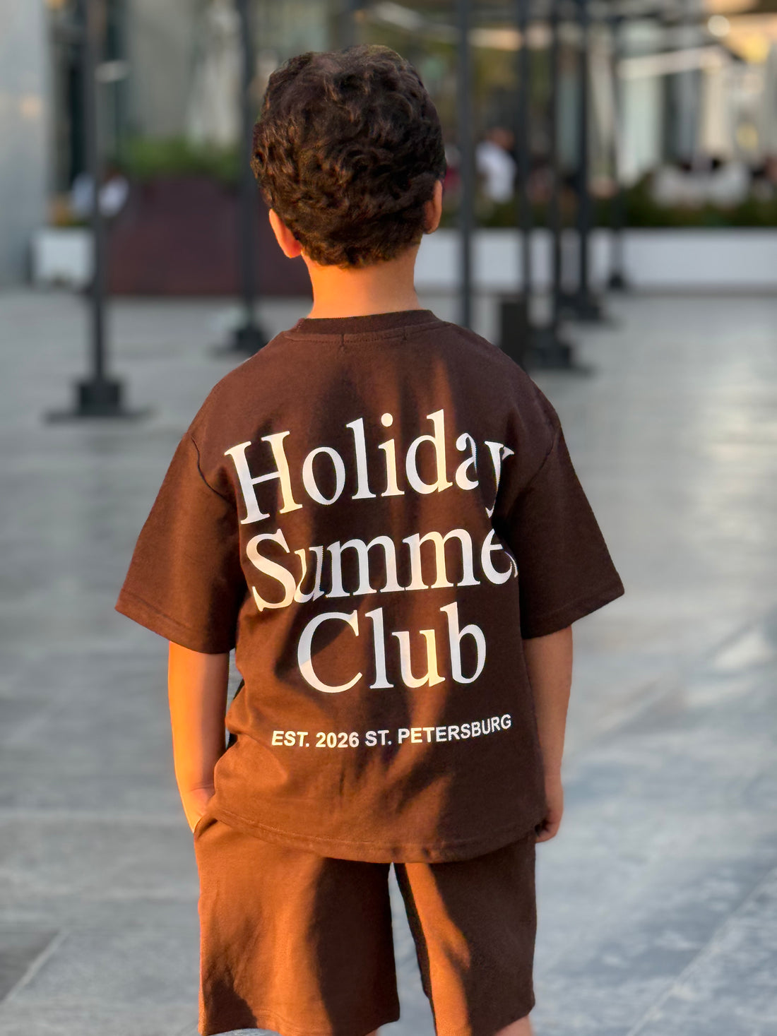 Holiday Cotton Set - T-shirt & Short - Brown