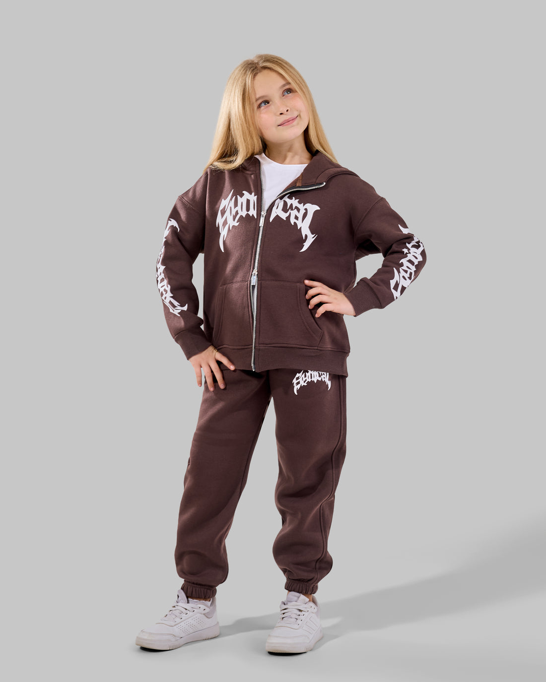 Zipper melton Set - Brown