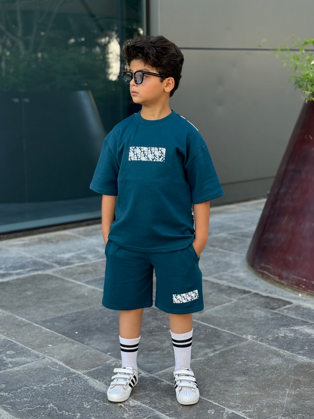 Jakar Cotton Set - T-shirt & Short - Navy
