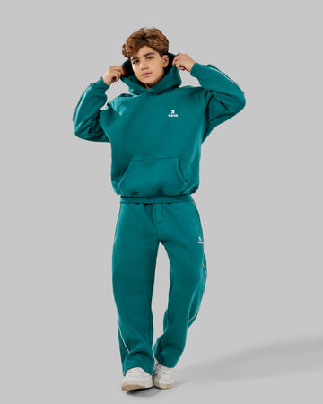 wide leg  melton Set - Green