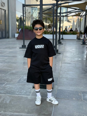 Jakar Cotton Set - T-shirt & Short - Black