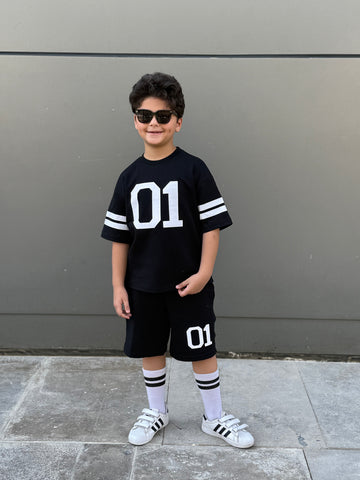 NU-01 Cotton Set - T-shirt & Short - Black