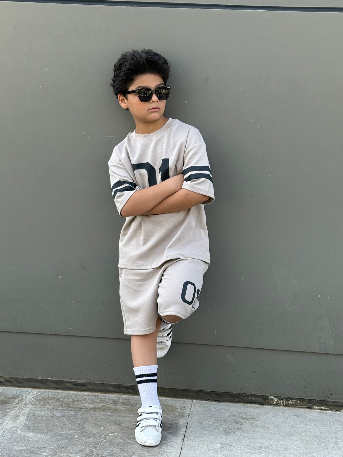 NU-01 Cotton Set - T-shirt & Short - Beige