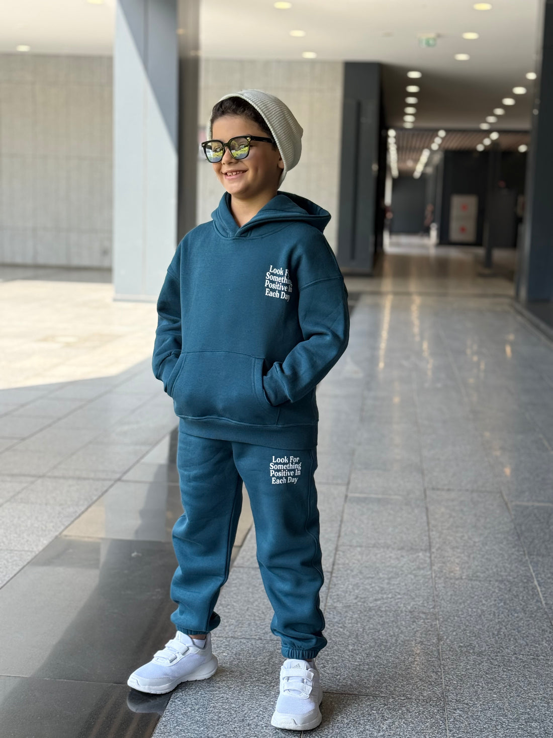 Looking melton Set - Navy blue