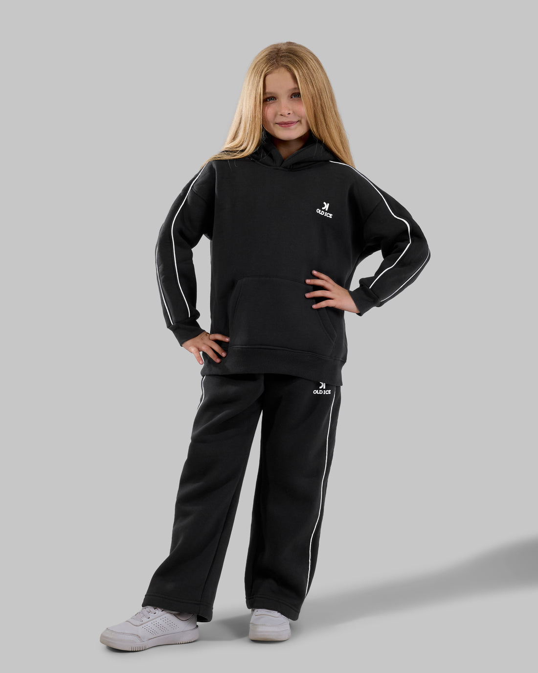 wide leg  melton Set - Black