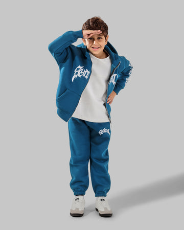 Zipper melton Set - Navy blue