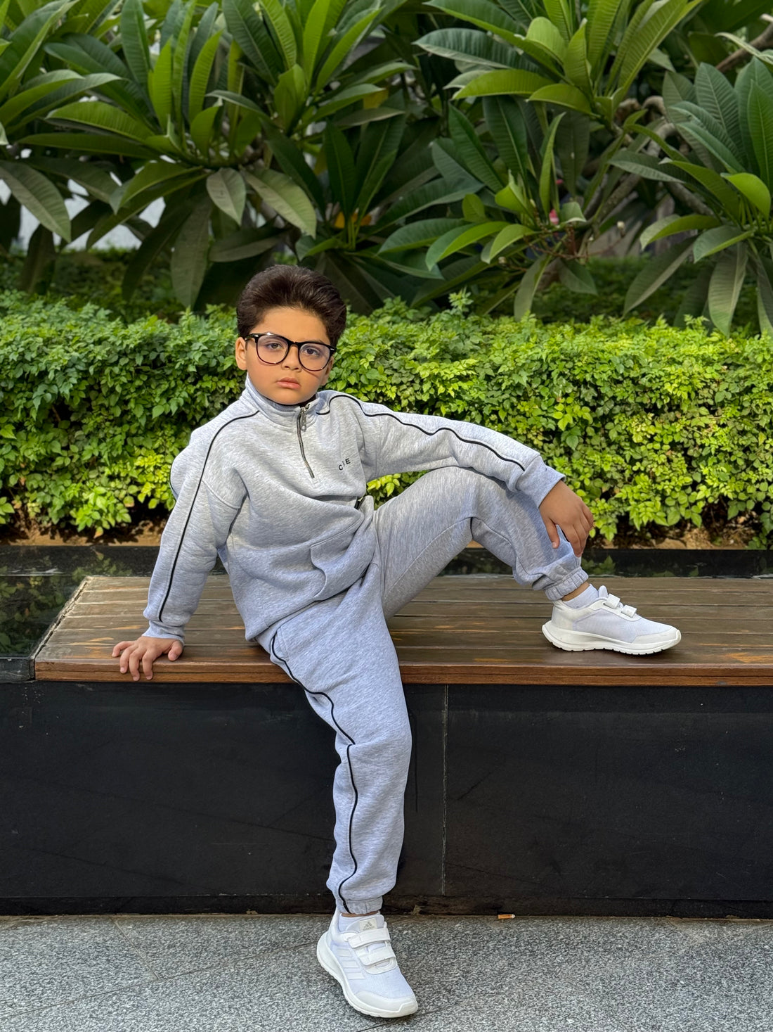 Core melton Set - ice grey