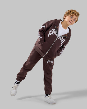 Zipper melton Set - Brown