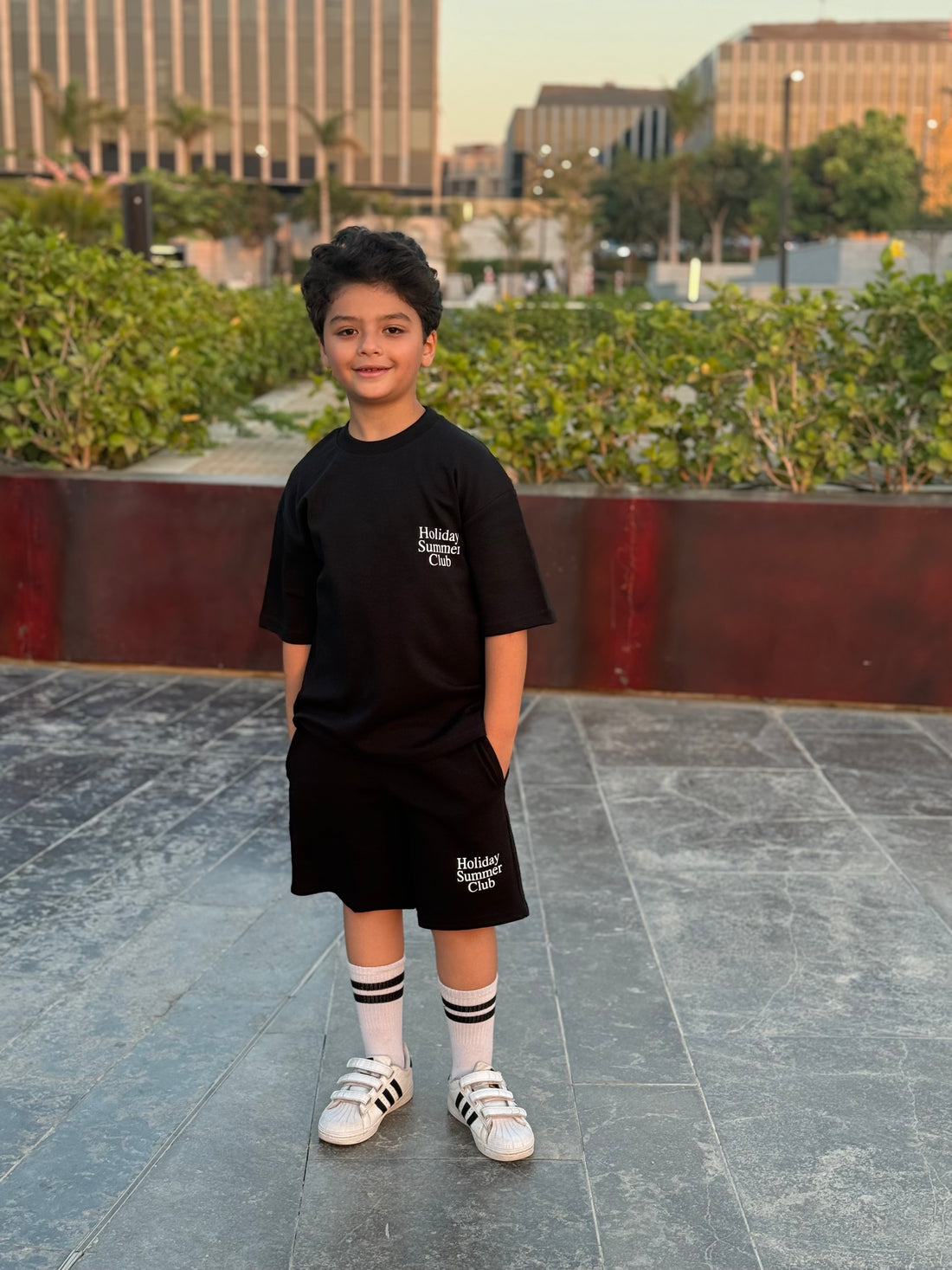 Holiday Cotton Set - T-shirt & Short - Black