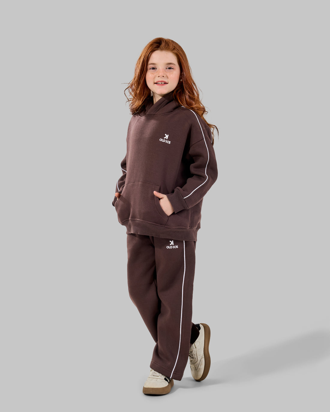 wide leg melton Set - Brown