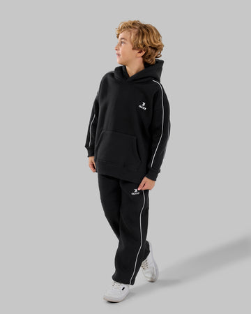 wide leg  melton Set - Black