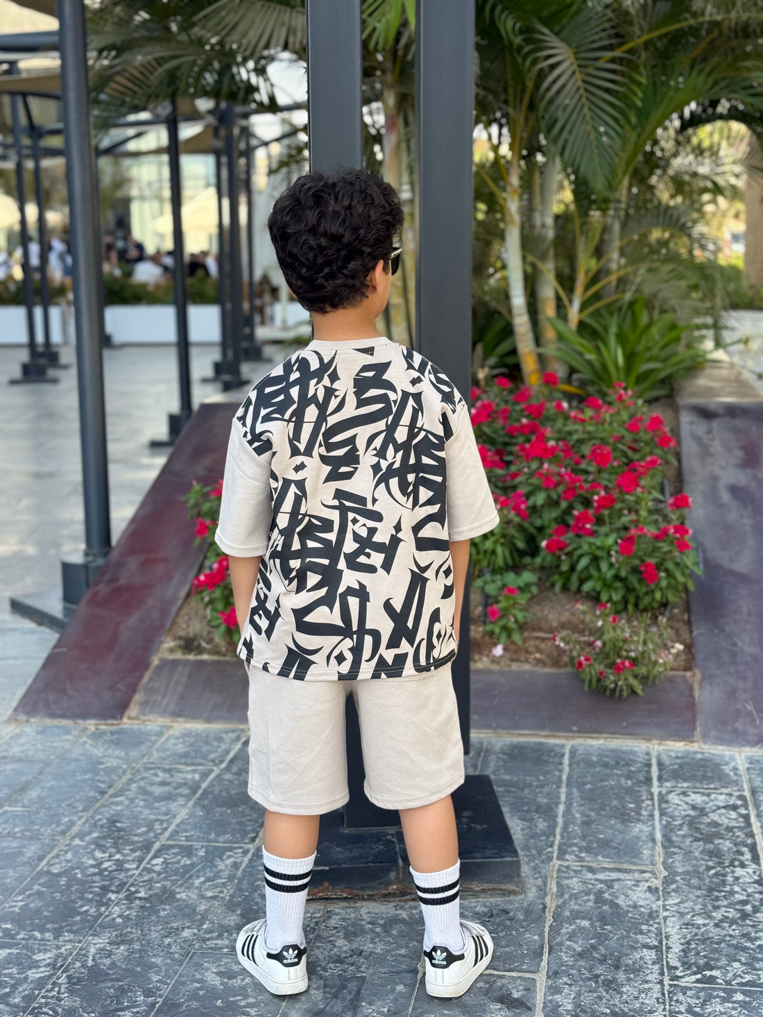 Jakar Cotton Set - T-shirt & Short - Beige