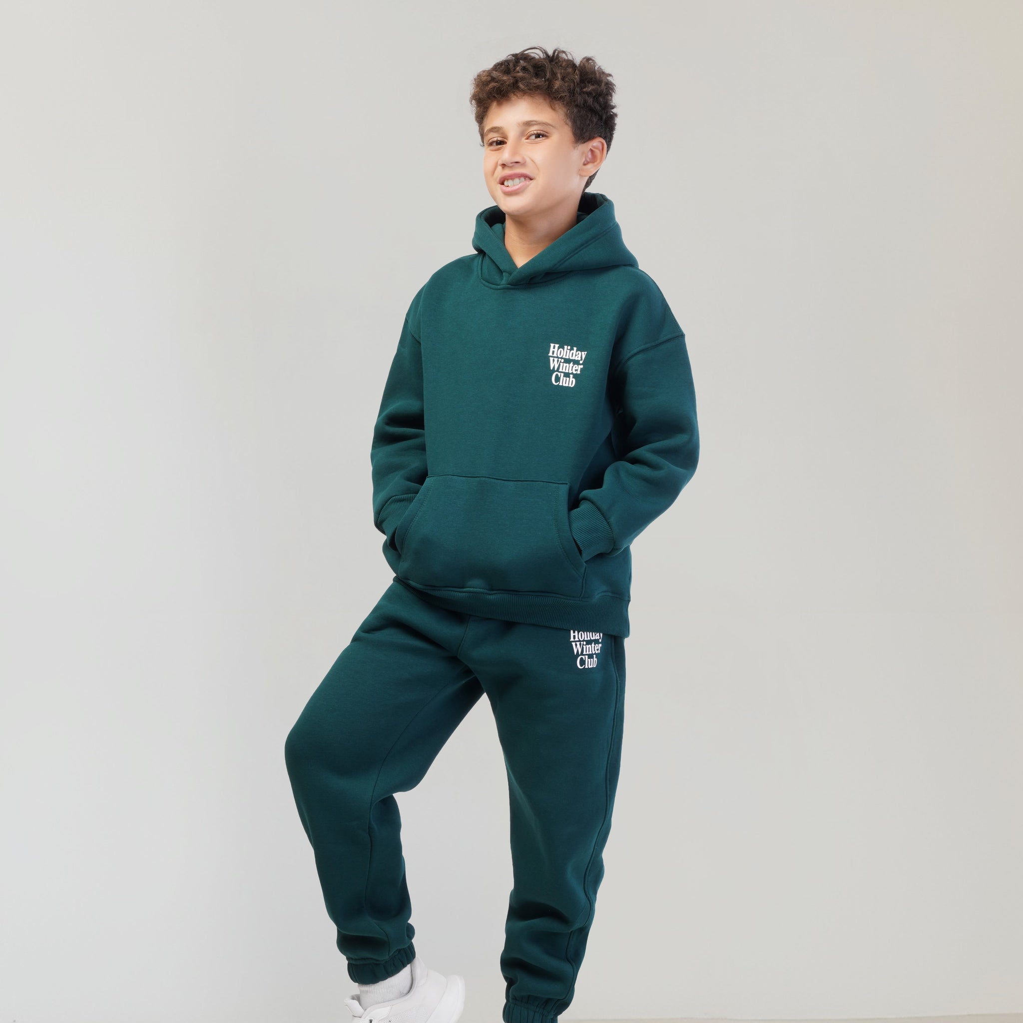 Holiday melton Set - Teal Green