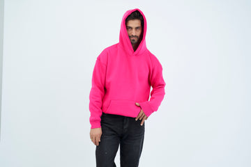 Oversize Basic Hoodie - Pink