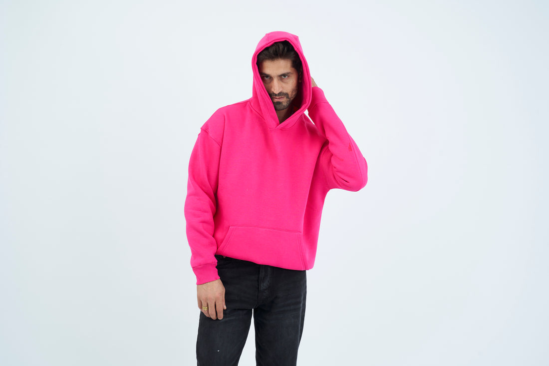 Oversize Basic Hoodie - Pink