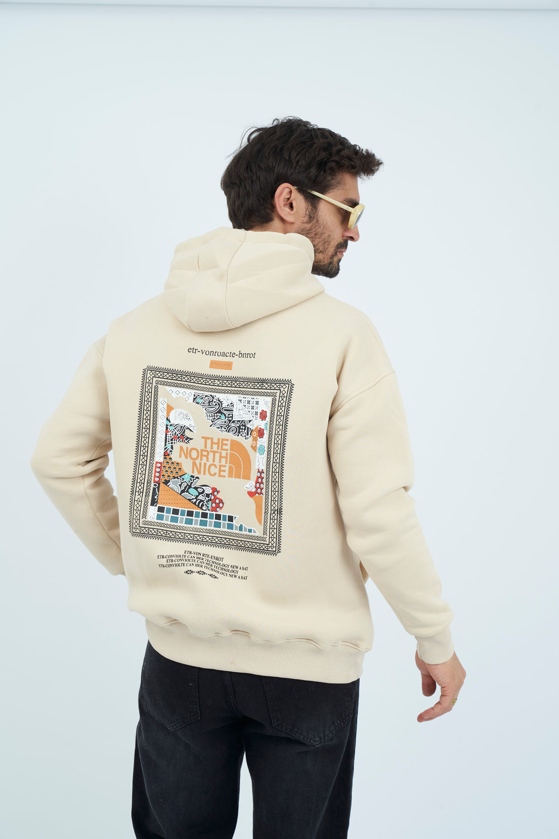 Oversize Printed Hoodie Sweatshirt