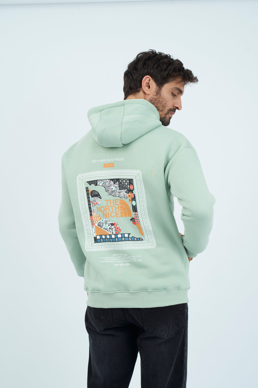 Oversize Printed Hoodie Sweatshirt