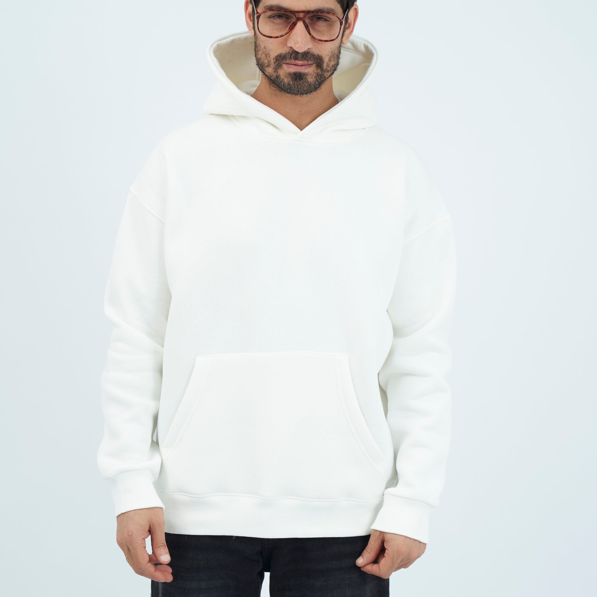 Oversize Basic Hoodie - White