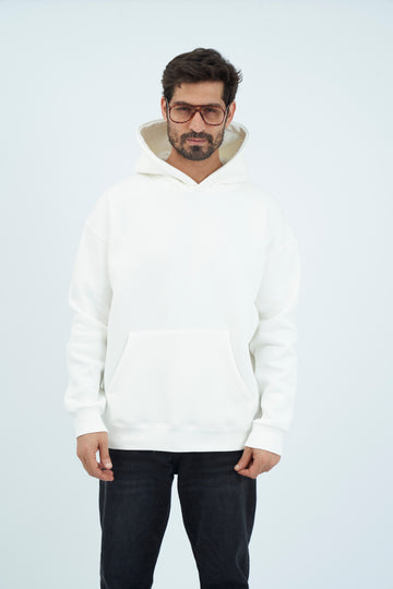 Oversize Basic Hoodie - White