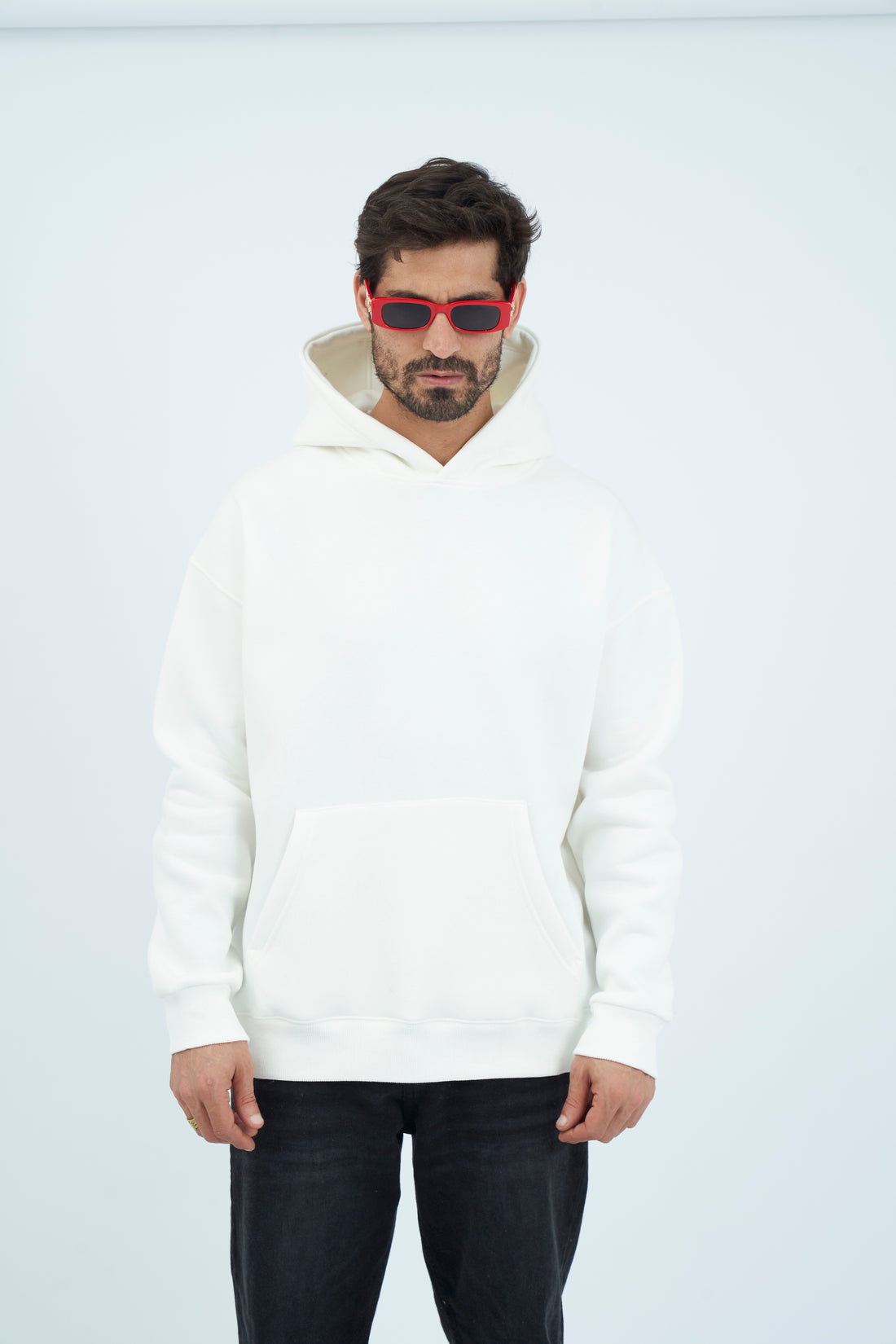 Oversize Basic Hoodie - White