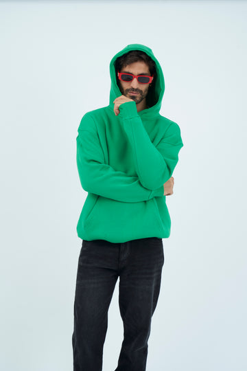 Oversize Basic Hoodie - Green