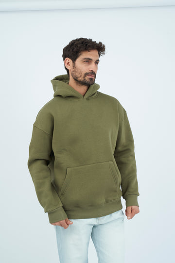 Oversize Basic Hoodie - Olive