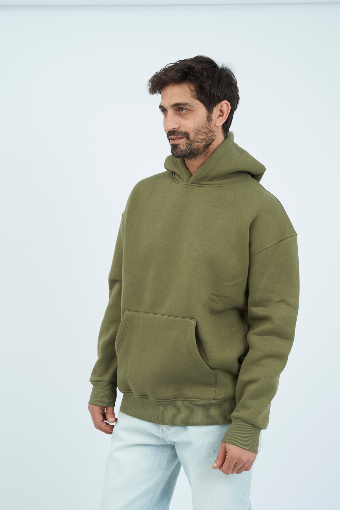 Oversize Basic Hoodie - Olive