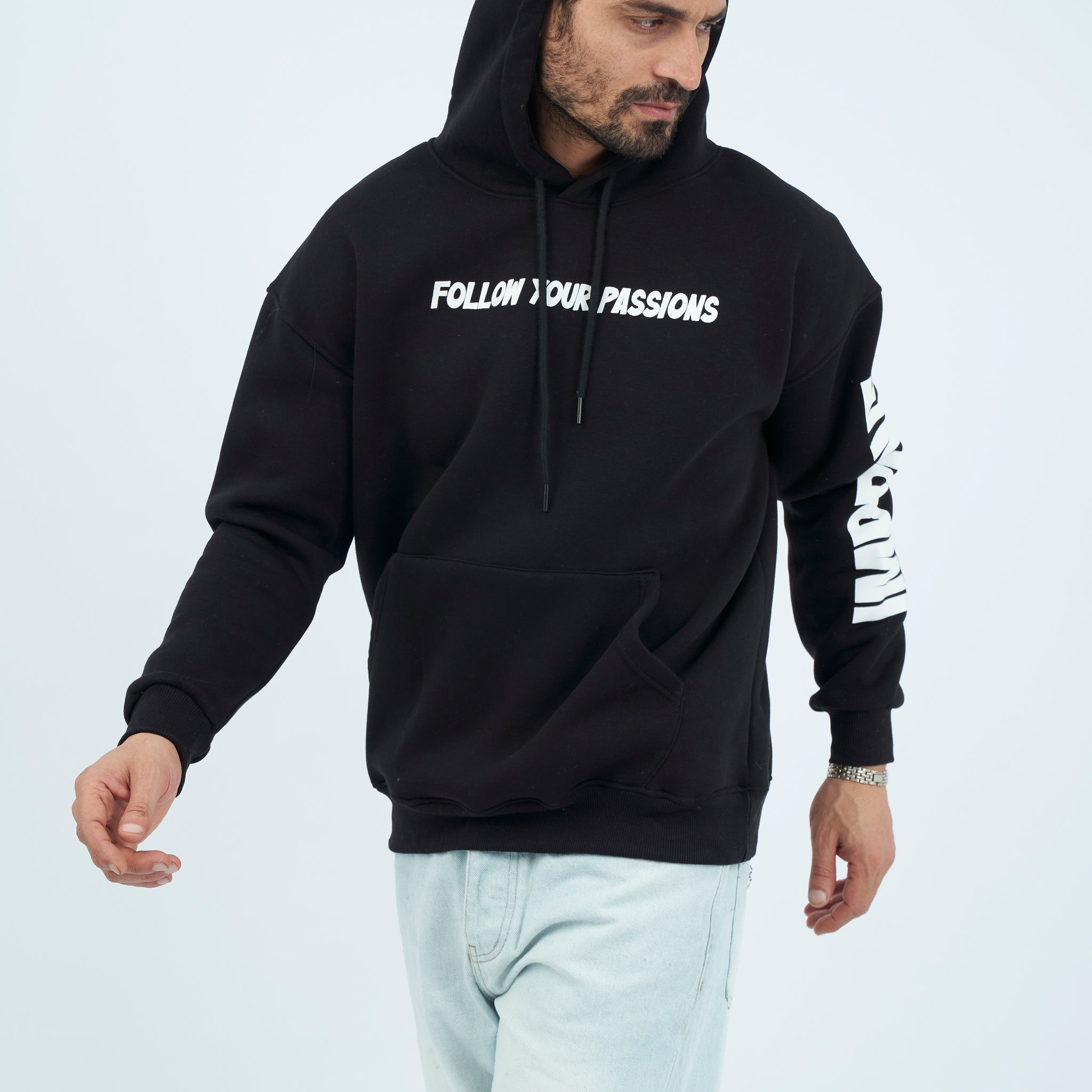 Oversize Printed Hoodie Sweatshirt