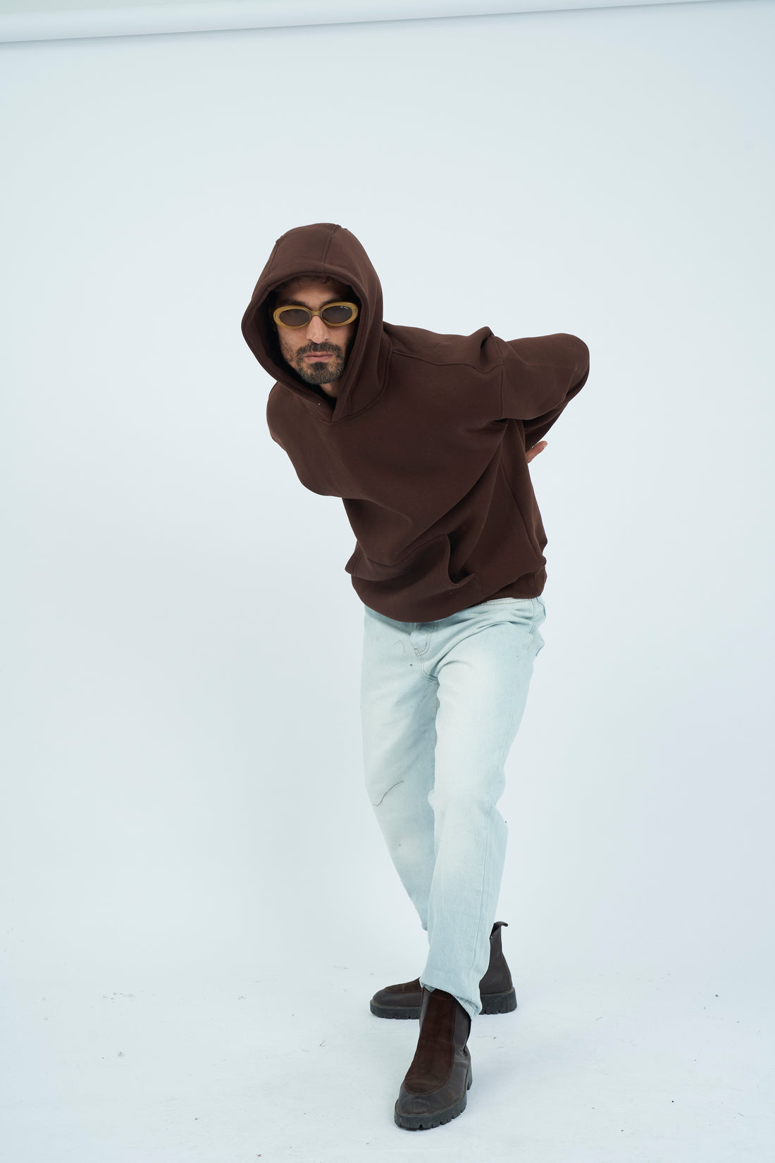 Oversize Basic Hoodie - Brown