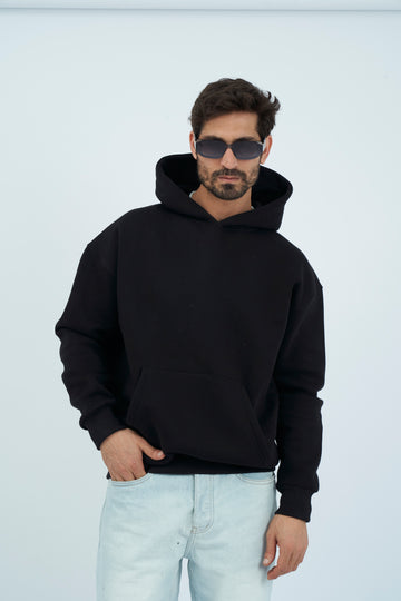 Oversize Basic Hoodie - Black