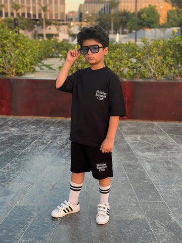 Holiday Cotton Set - T-shirt & Short - Black