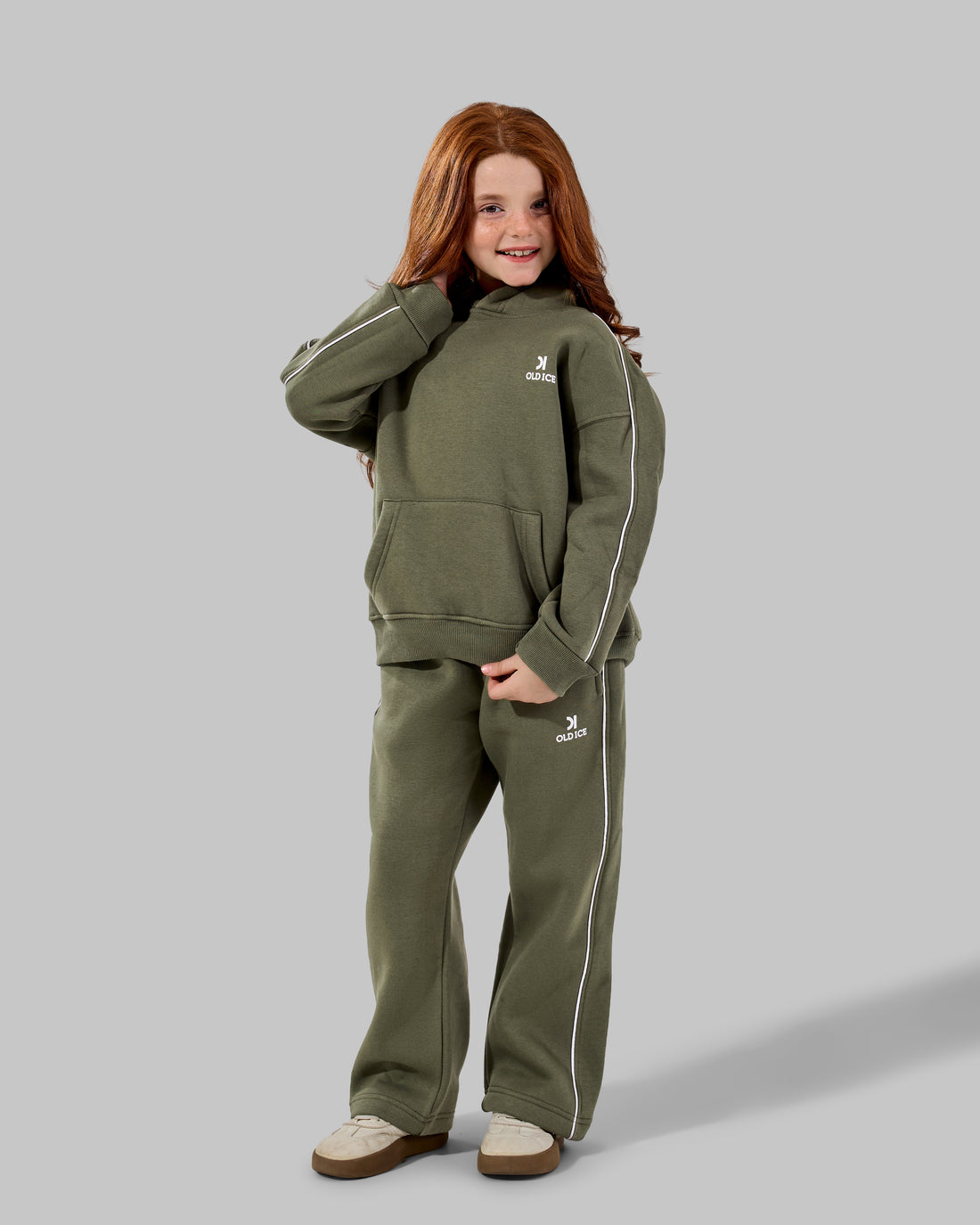 wide leg melton Set - Army