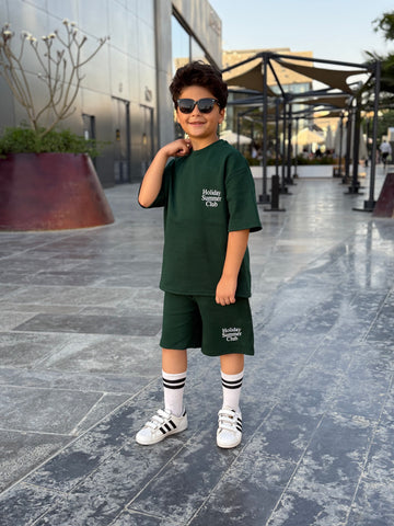 Holiday Cotton Set - T-shirt & Short - Green